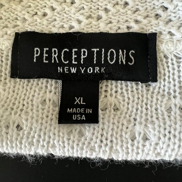 Perceptions New York white open knit cardigan. Size XL 22"L 21"W - Picture 3 of 4